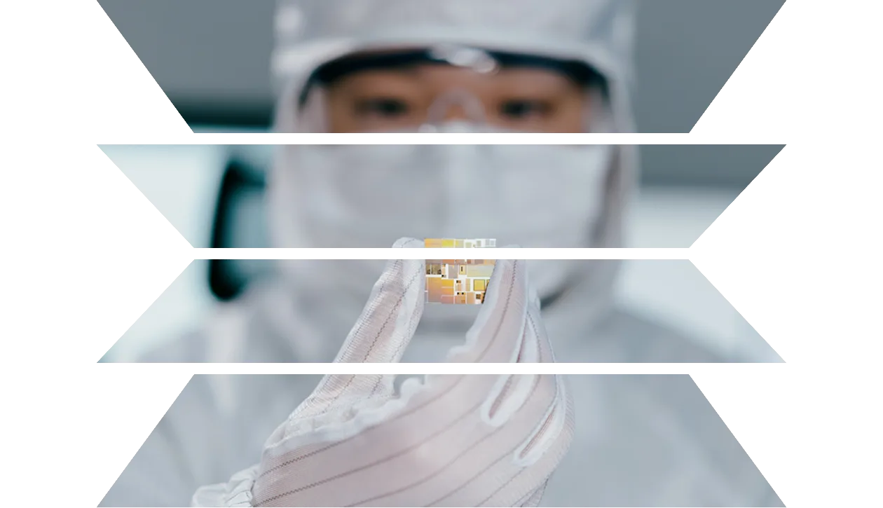 Scientist researching chips in a laboratory