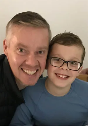 Image of Richard Nicklin with his son