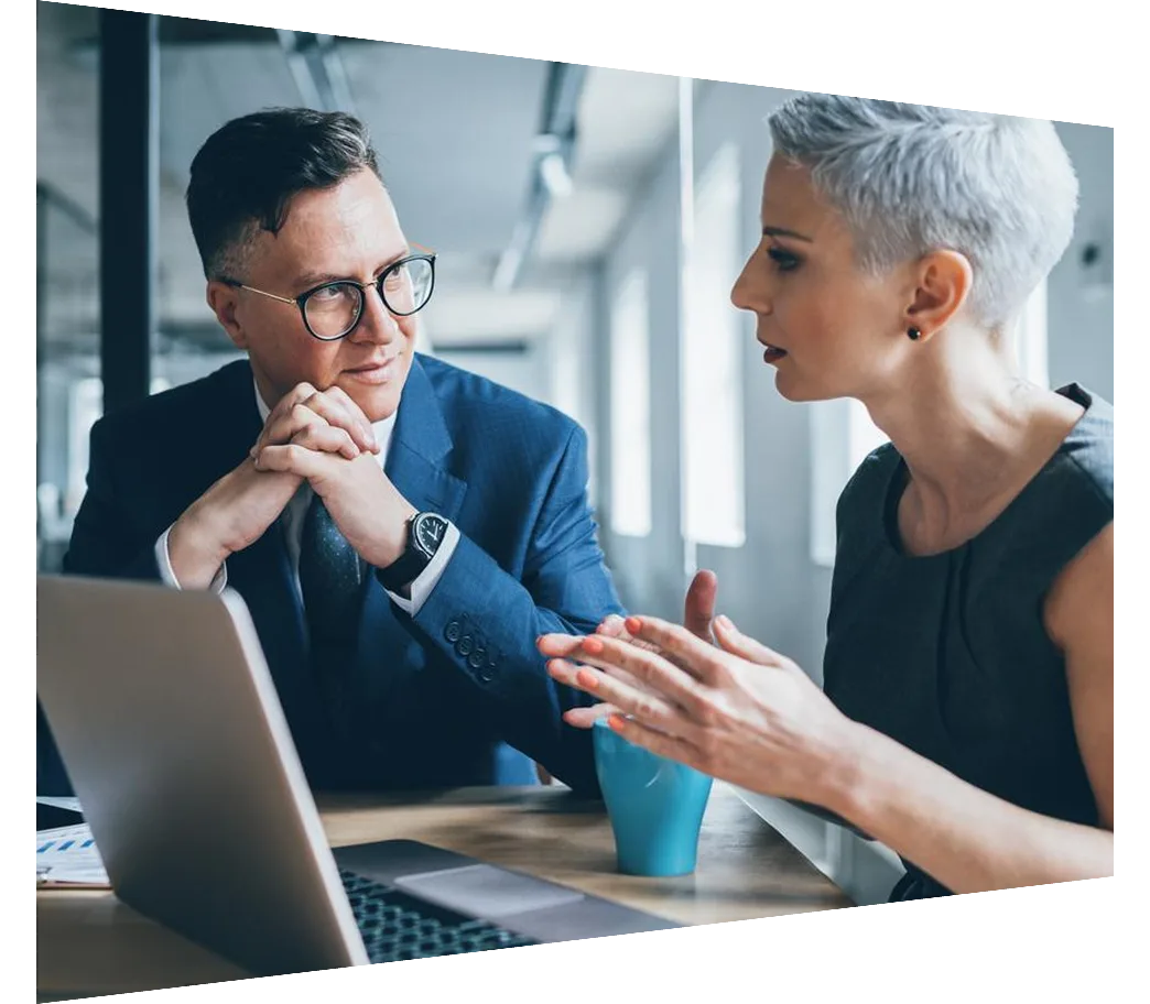 Business colleagues having a discussion