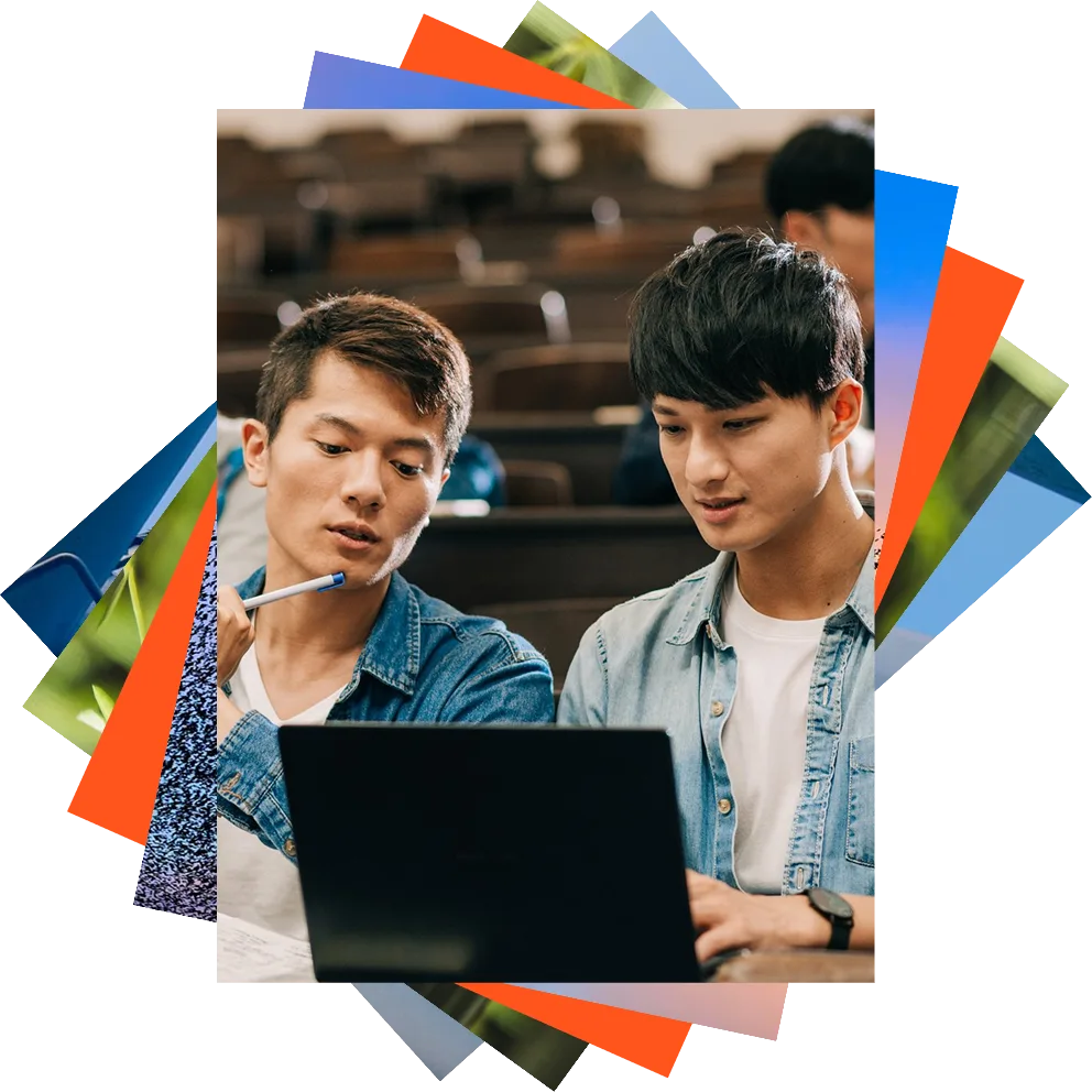 Female professor helping a student 