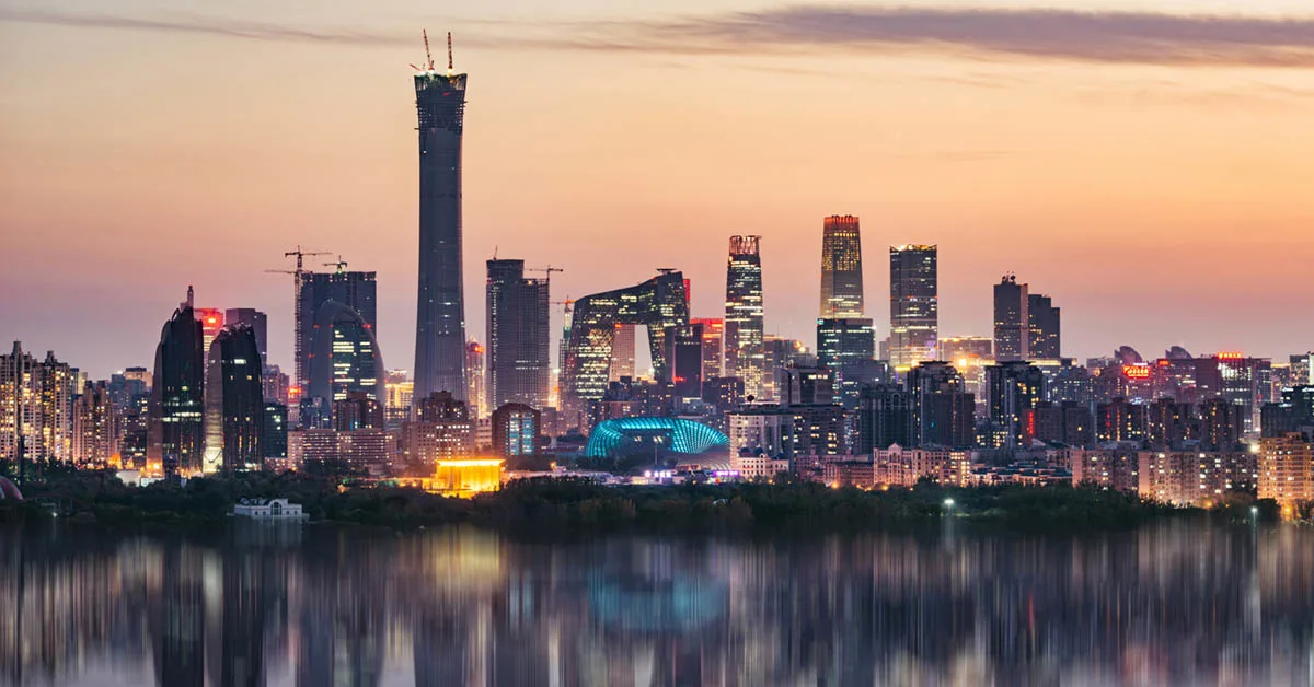 Beijing cityscape at dusk