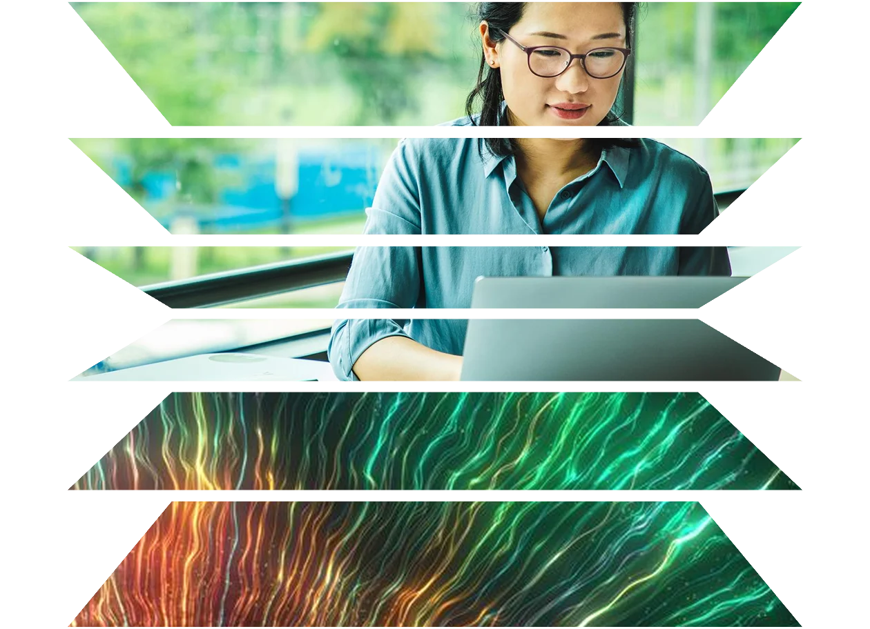 Asian woman working on her laptop