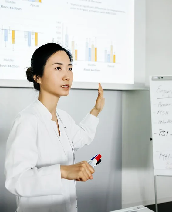 University professor giving presentation