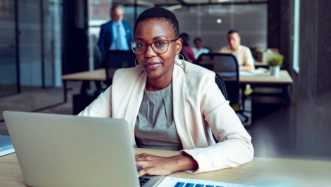 Professional woman working in office