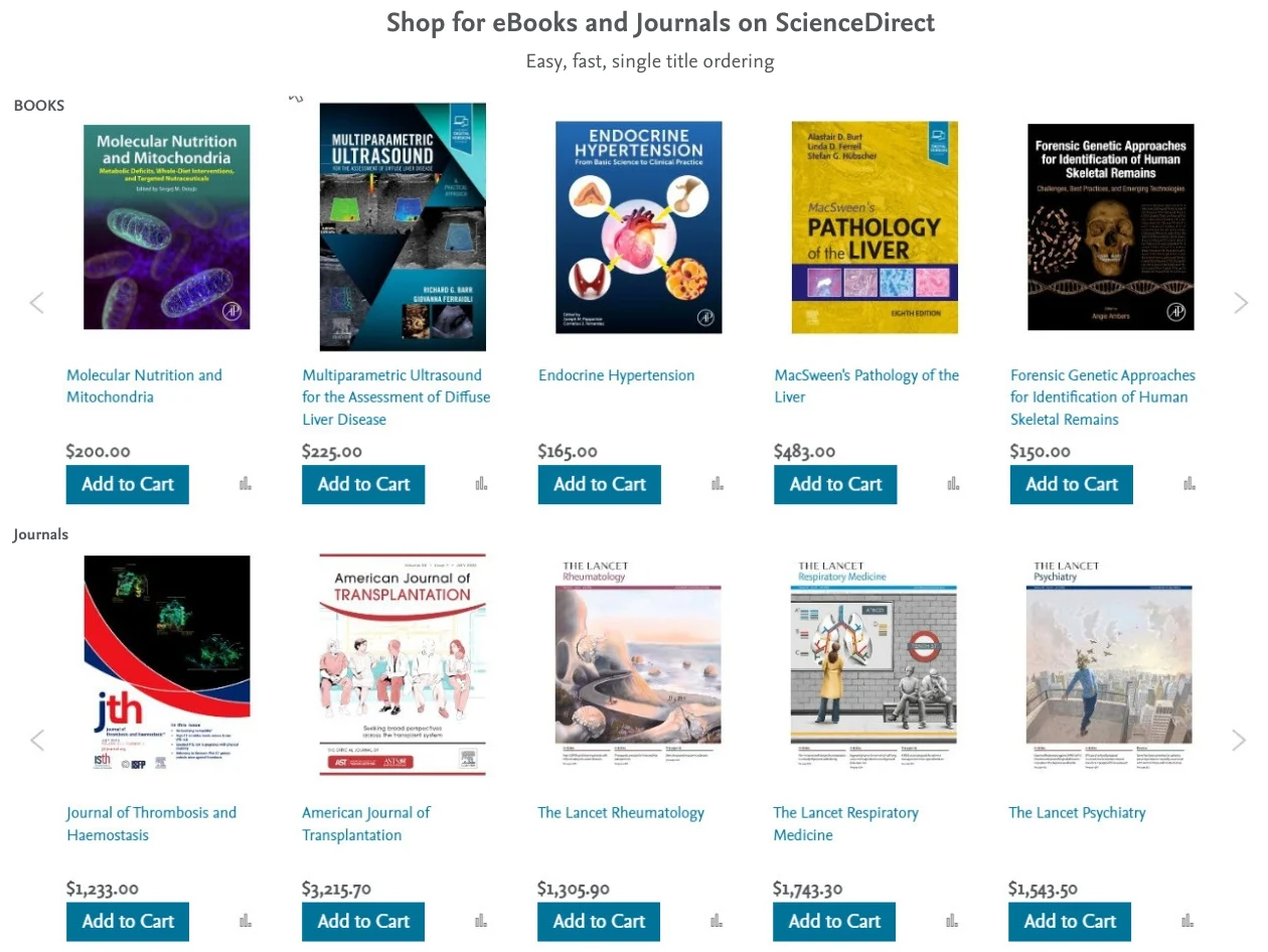 Ebooks and journals on ScienceDirect