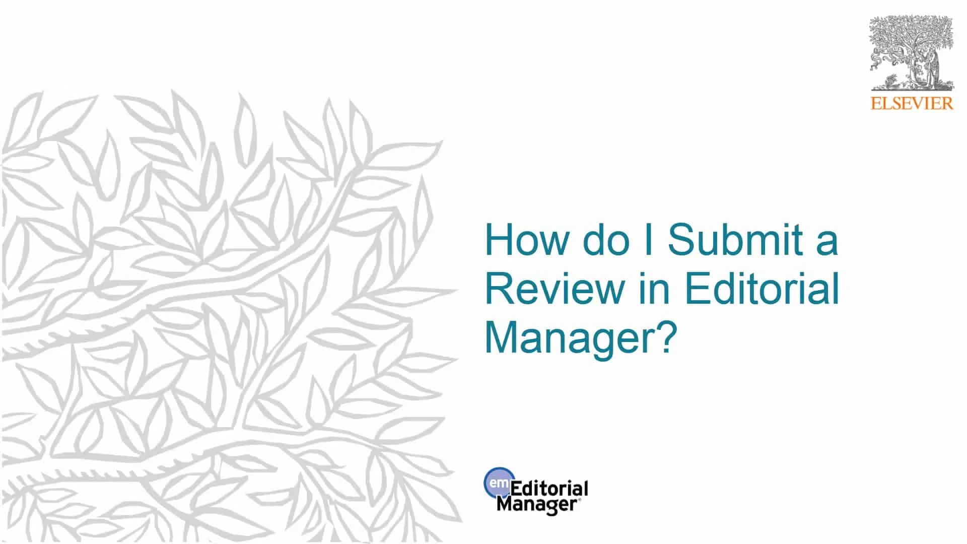 How to submit a review in Editorial Manager (video frame)
