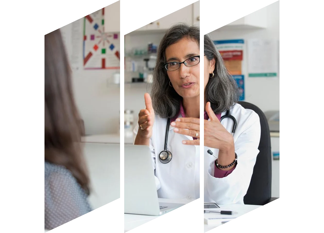 Doctor discussing a case with another medical professional