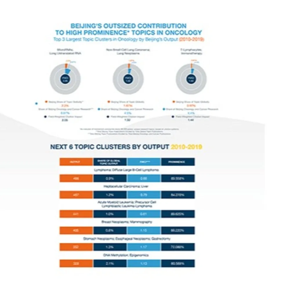 Beijing outsized contribution & research topic prominence infographic