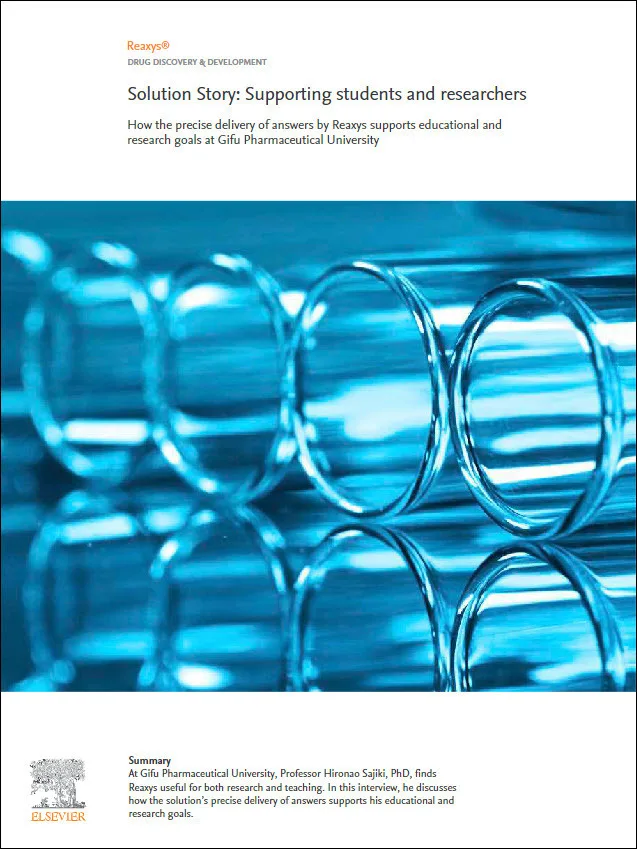 Cover sdheet of the Reaxys Gifu Pharmaceutical University case study