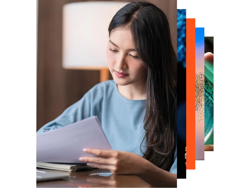 Nursing student studying