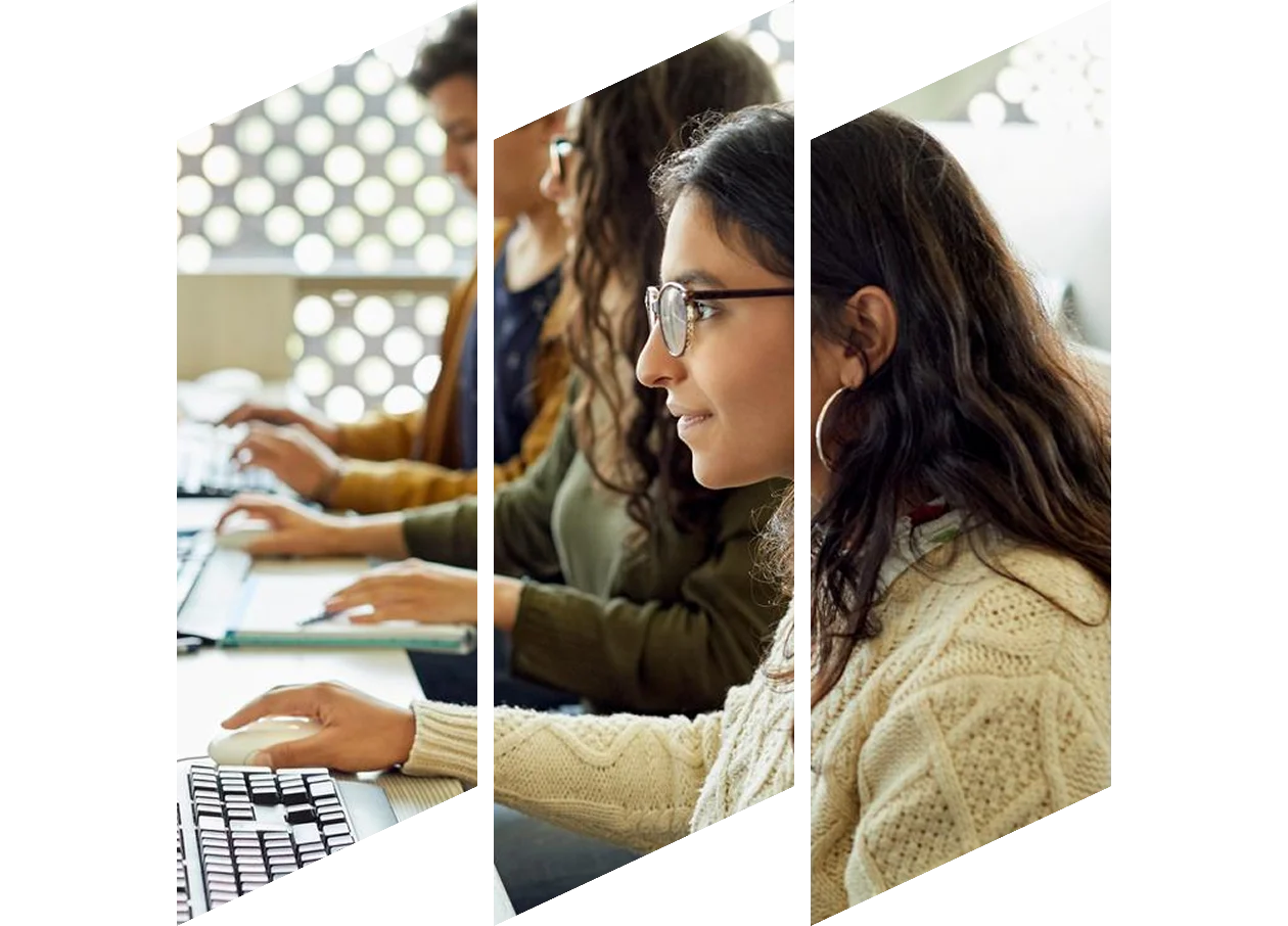 People working behind computer