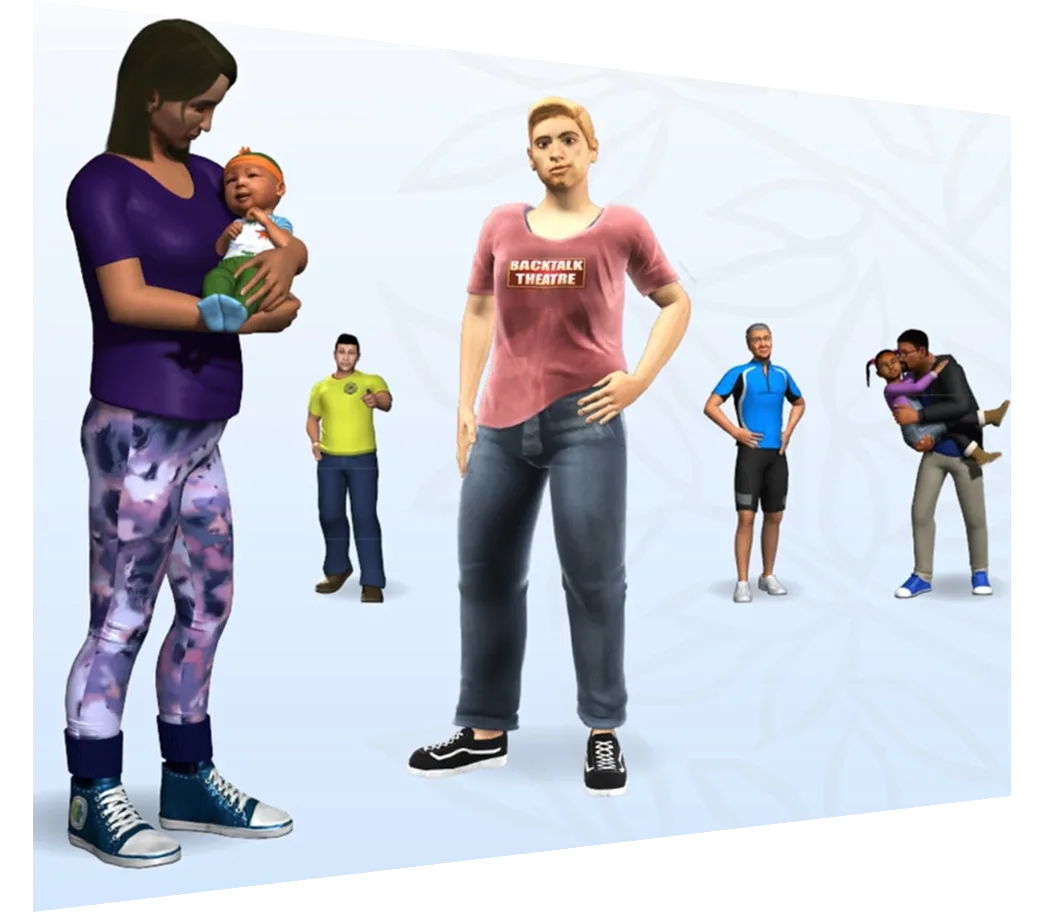 Diverse characters from Shadow Health