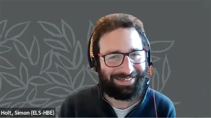 Image of Simon Holt in interview screen