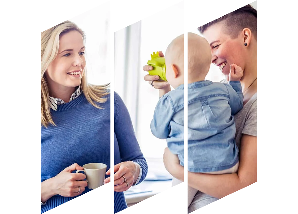Young woman feeding her baby a bottle