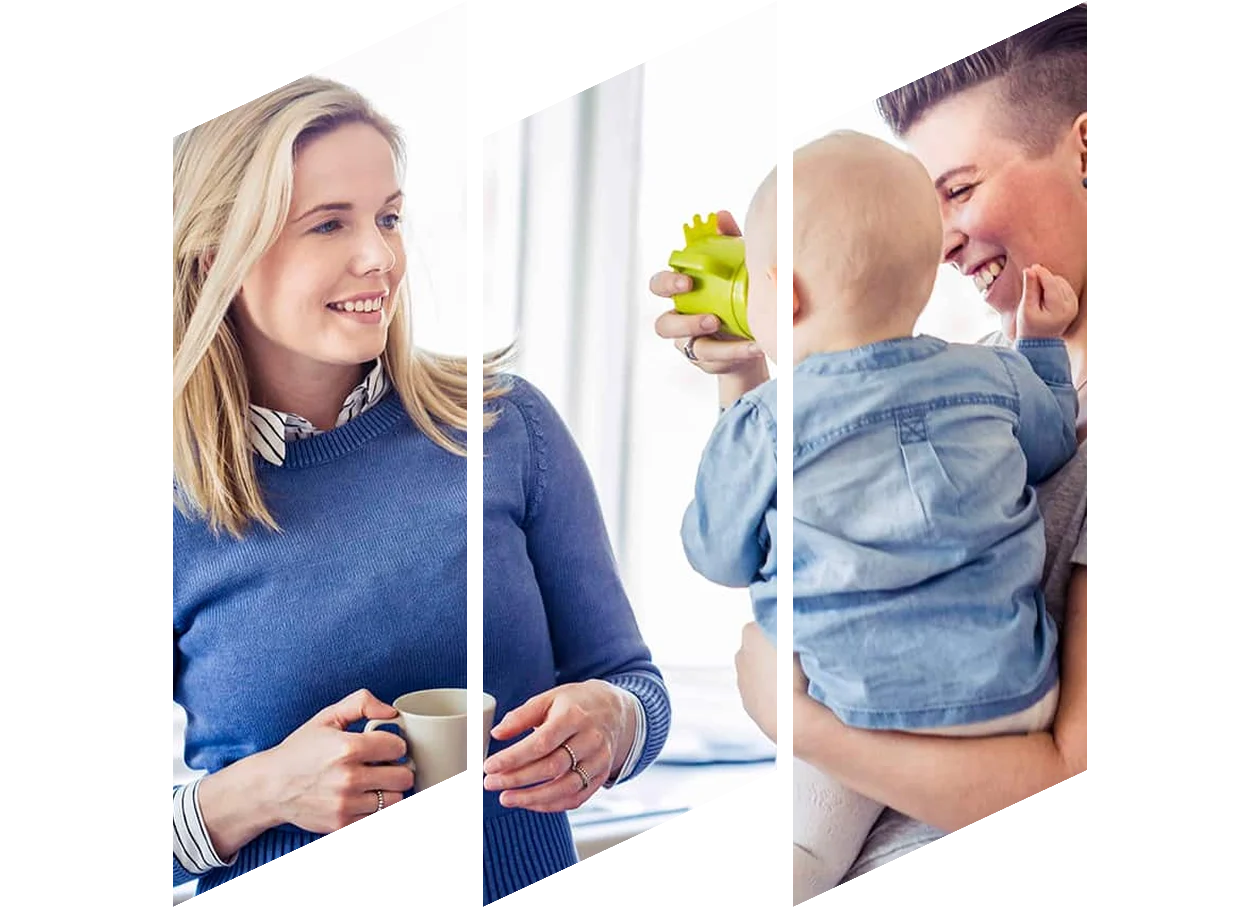 Young woman feeding her baby a bottle