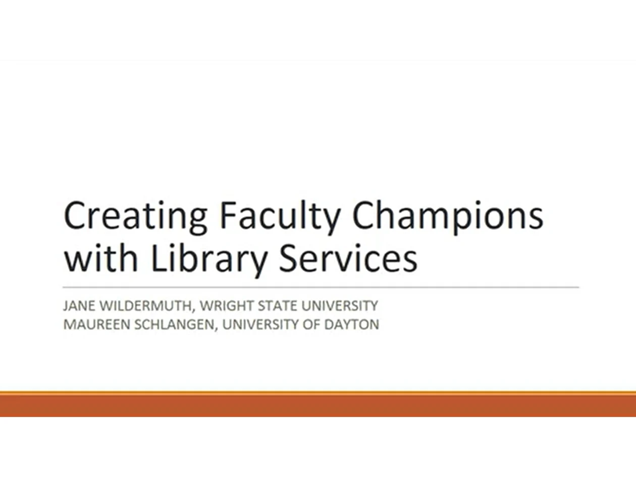 Webinar about Creating Faculty Champions with Library Services thumbnail