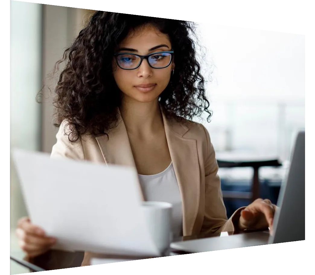 Young businesswoman preparing for business meeting