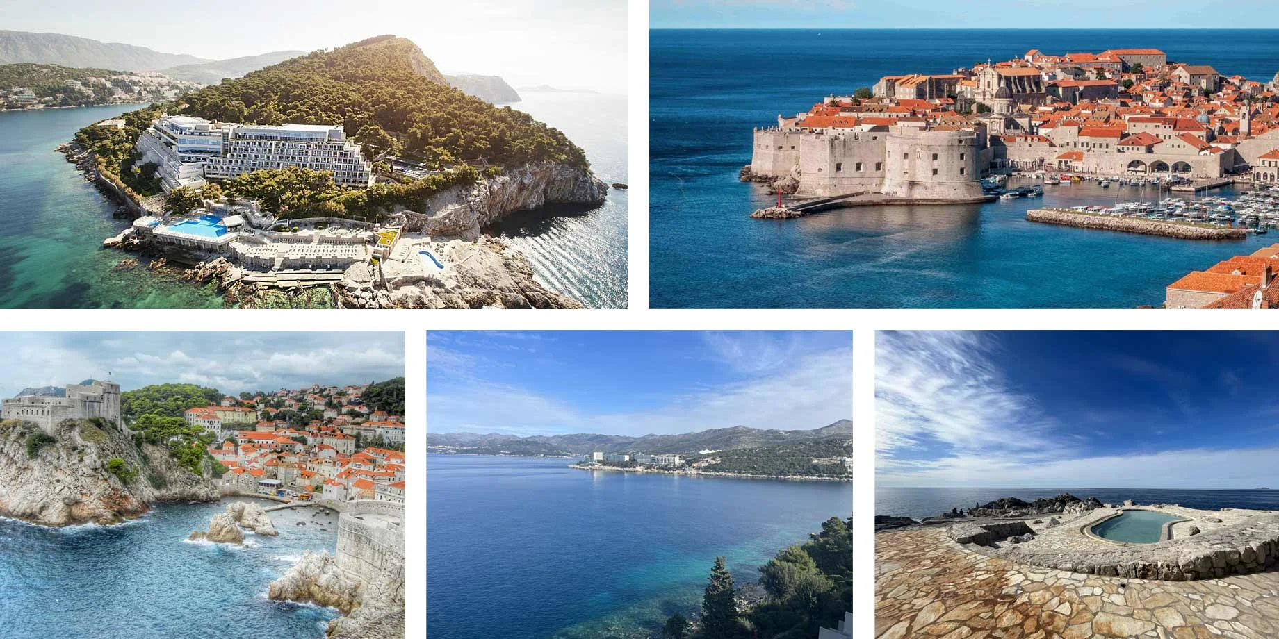 images of Dubrovnik old town and Hotel Dubrovnik Palace