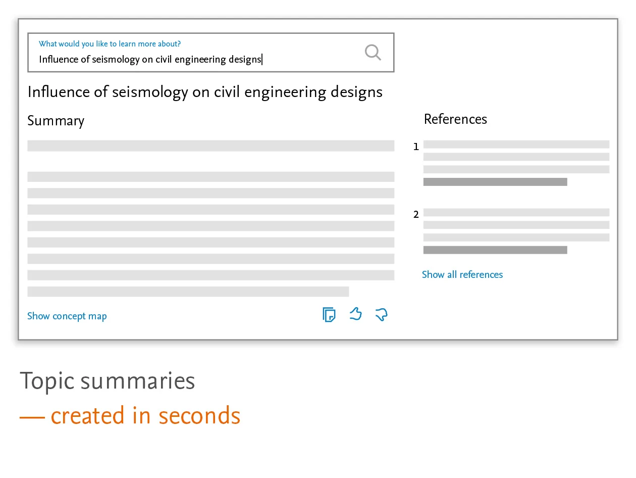 Screenshot of Scopus AI 'Topic summaries' feature