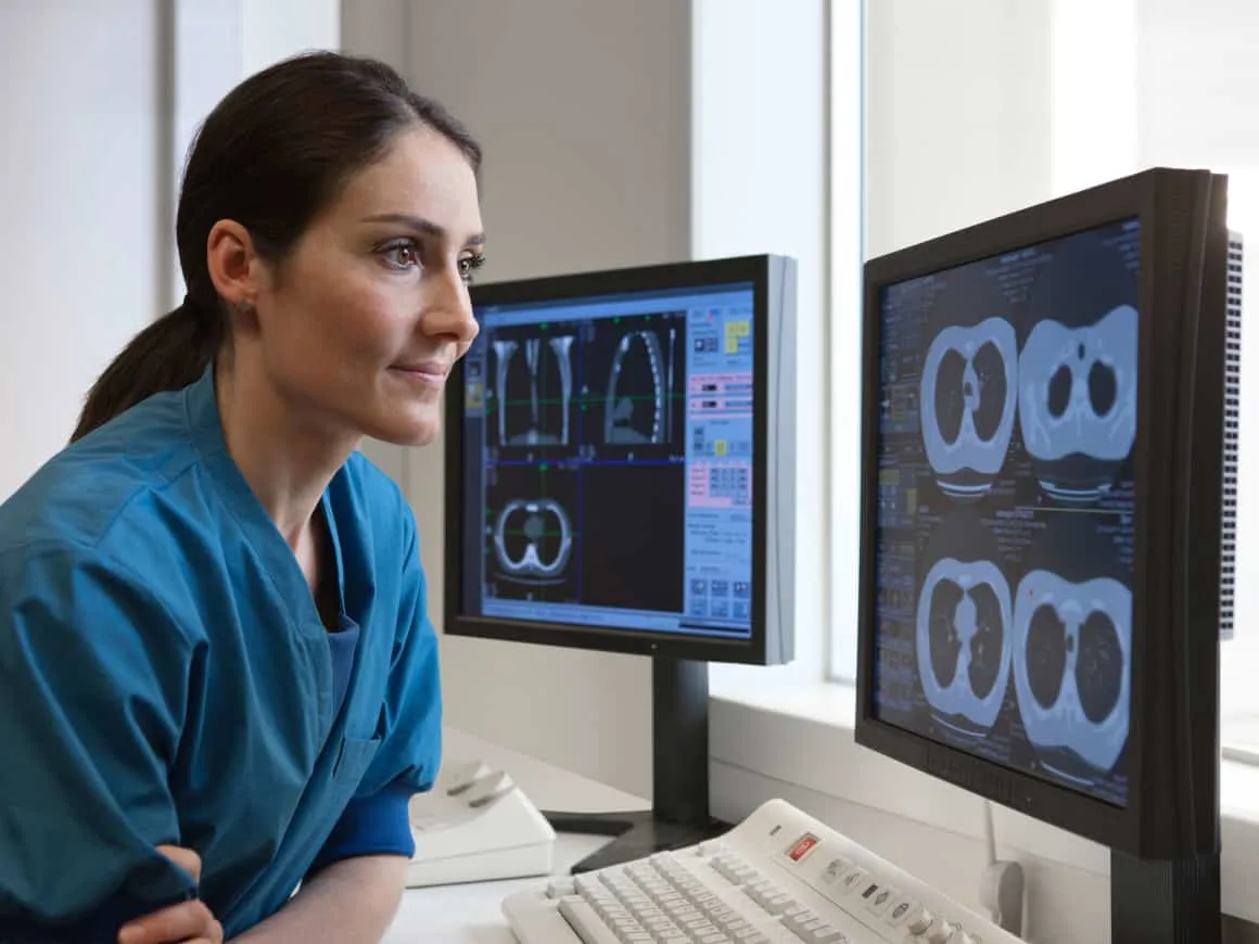 Radiology looking computer scans Benefit