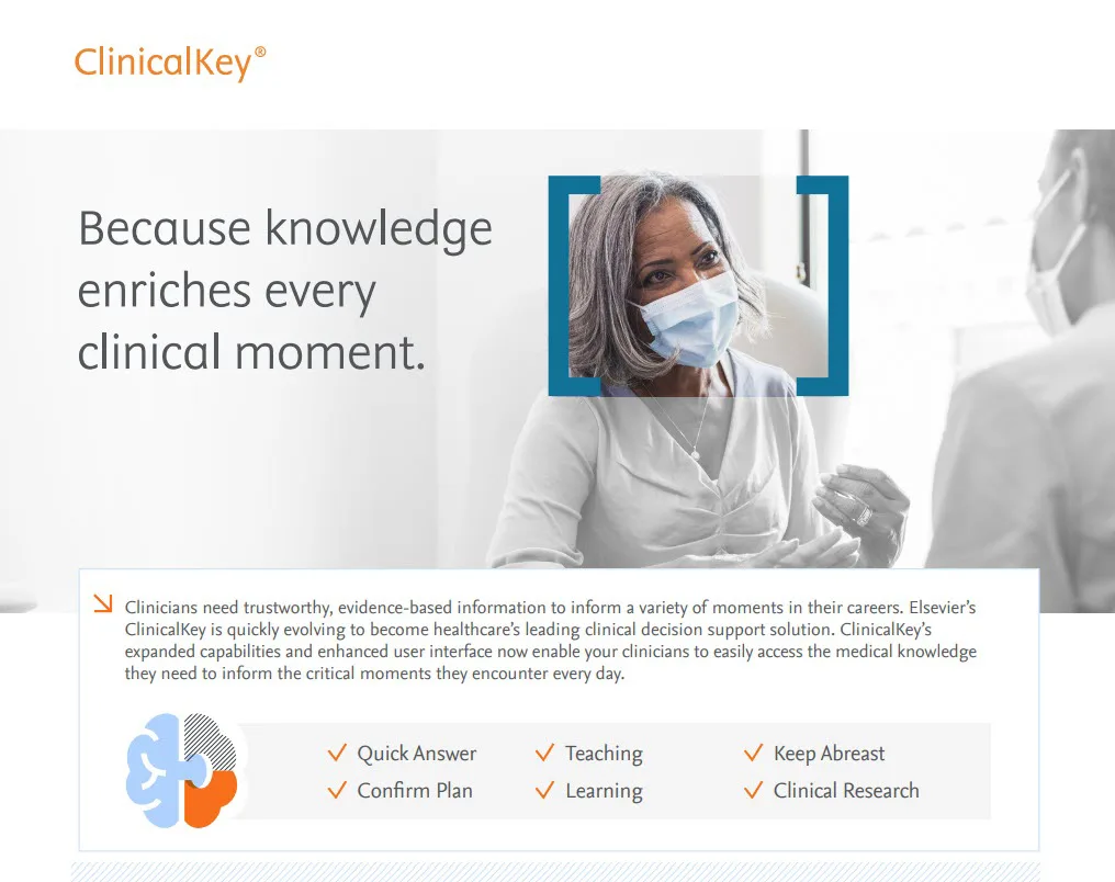 Screenshot of infographic 'Because knowledge enriches every clinical moment'