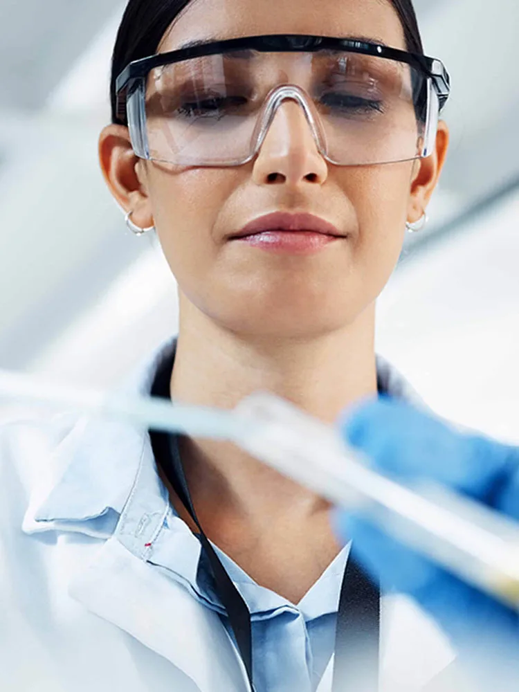 Female scientist conducting medical research