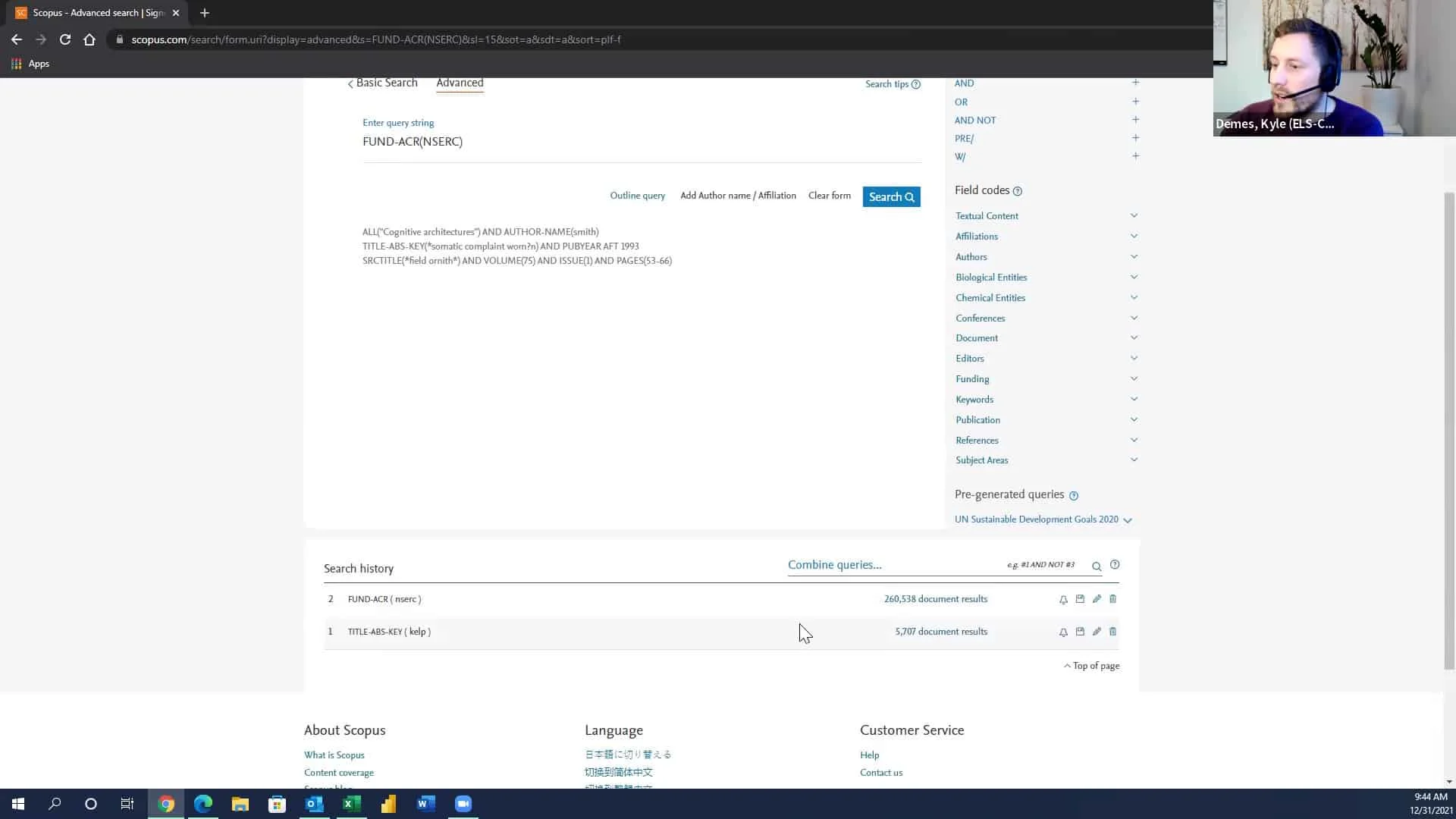 Video - How can I combine search queries in Scopus?