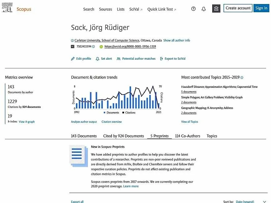 Preprints in Scopus