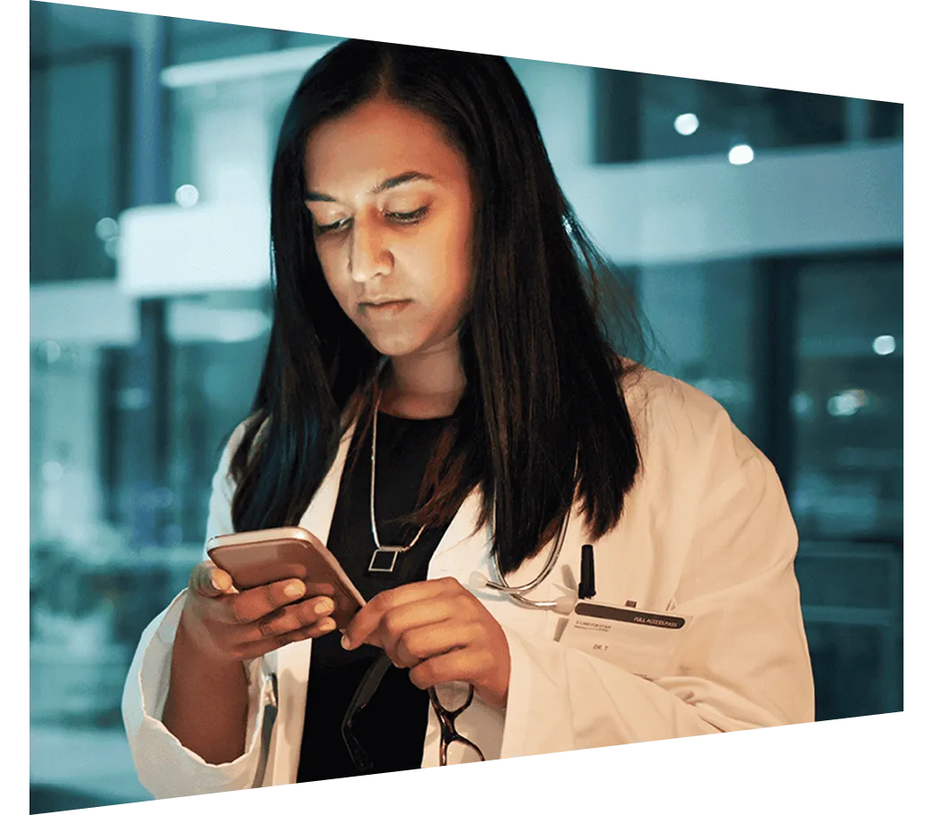 Doctor with mobile phone