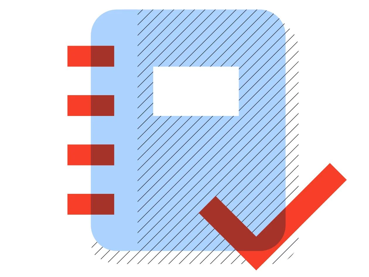 Notebook icon with check mark