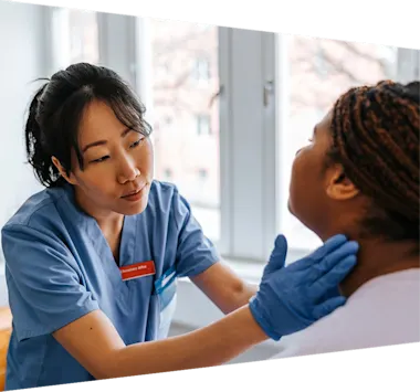 Female doctor examining a patient