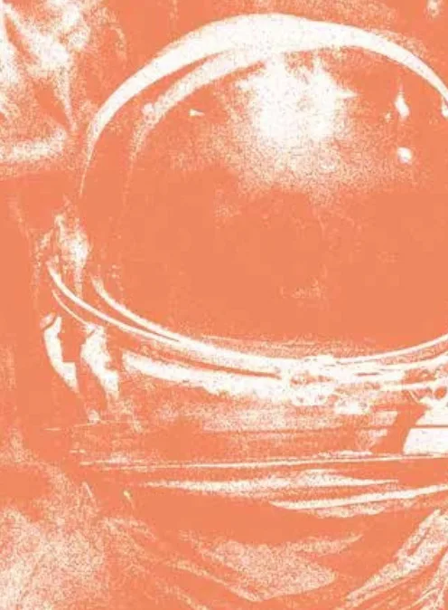 Astronaut on orange background