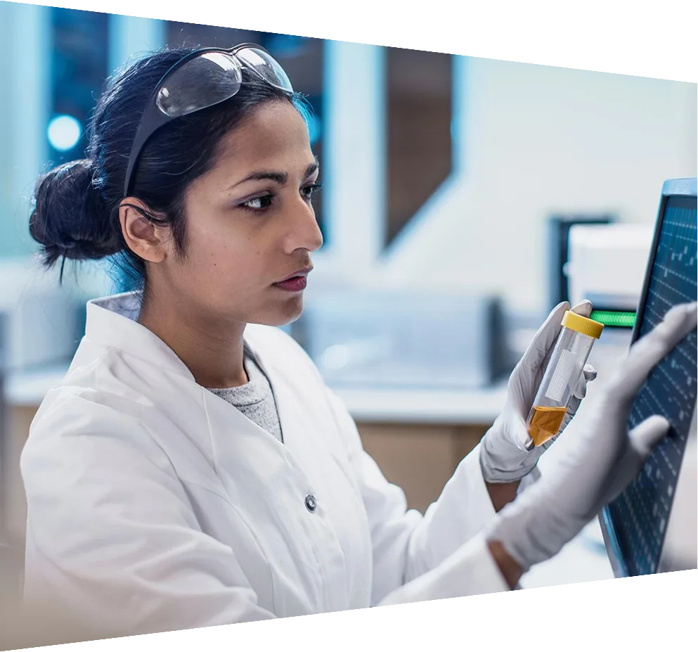 Mature woman looking at her medication