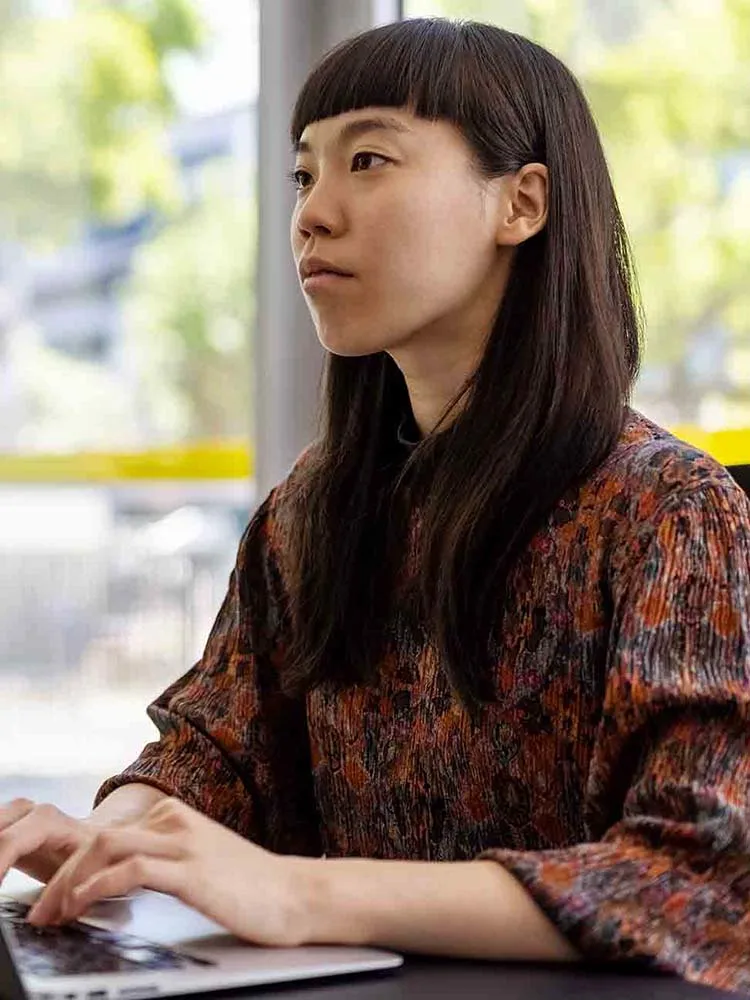 Female working on laptop