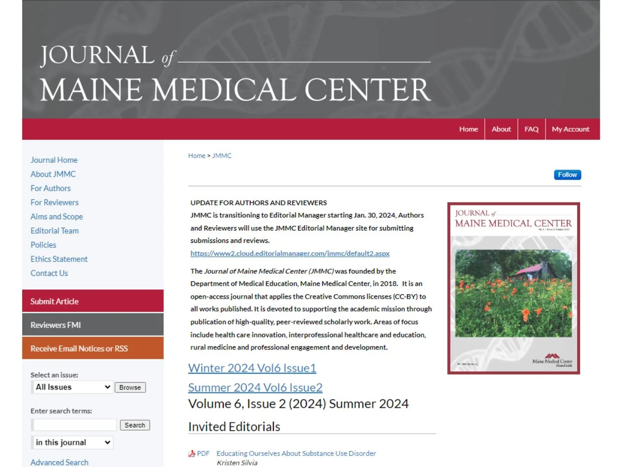 Journal of Maine Medical Center page preview