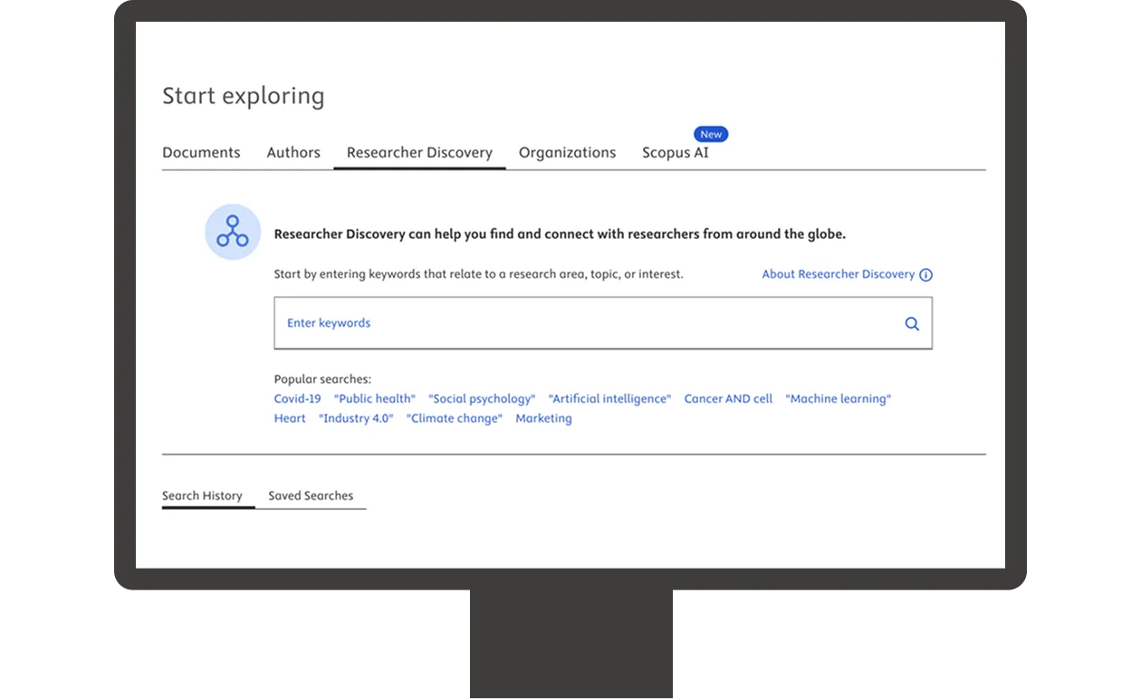 Screenshot of Scopus Researcher Discovery feature