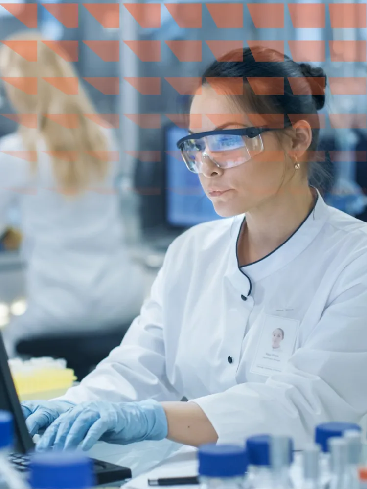 Medical research scientist in a bright and modern laboratory