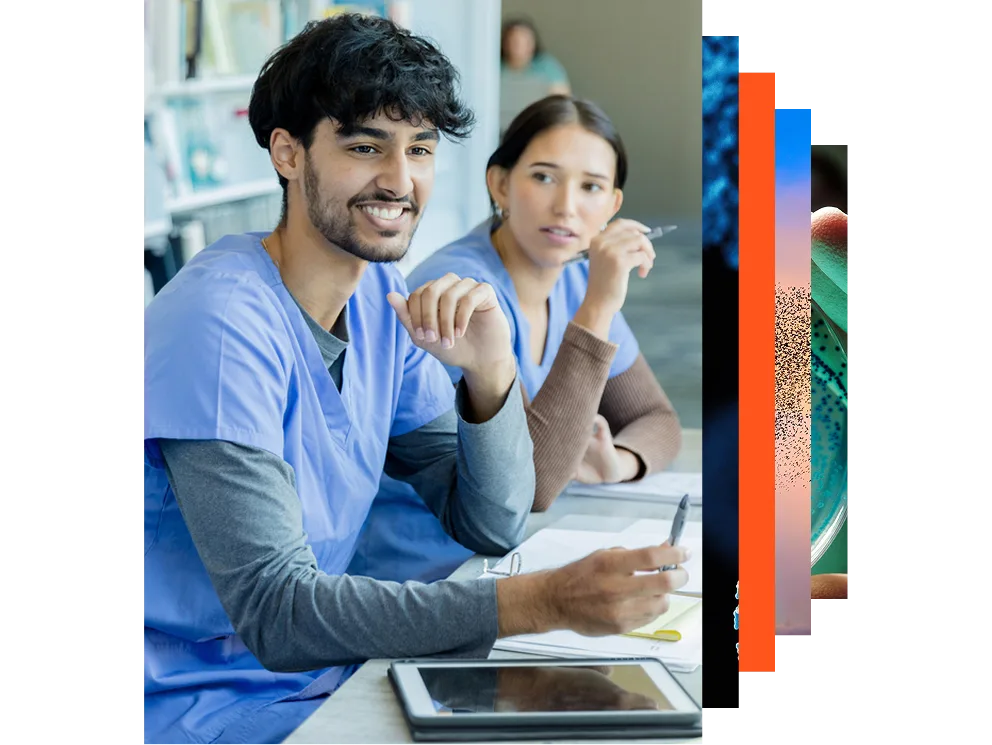 A multi-ethnic group of students sitting in a university lecture hall