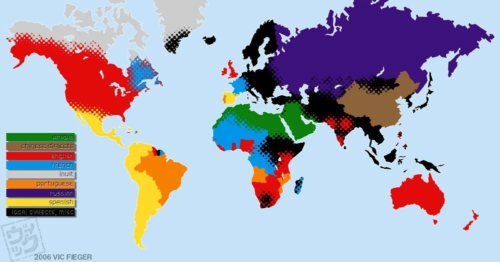national working languages map