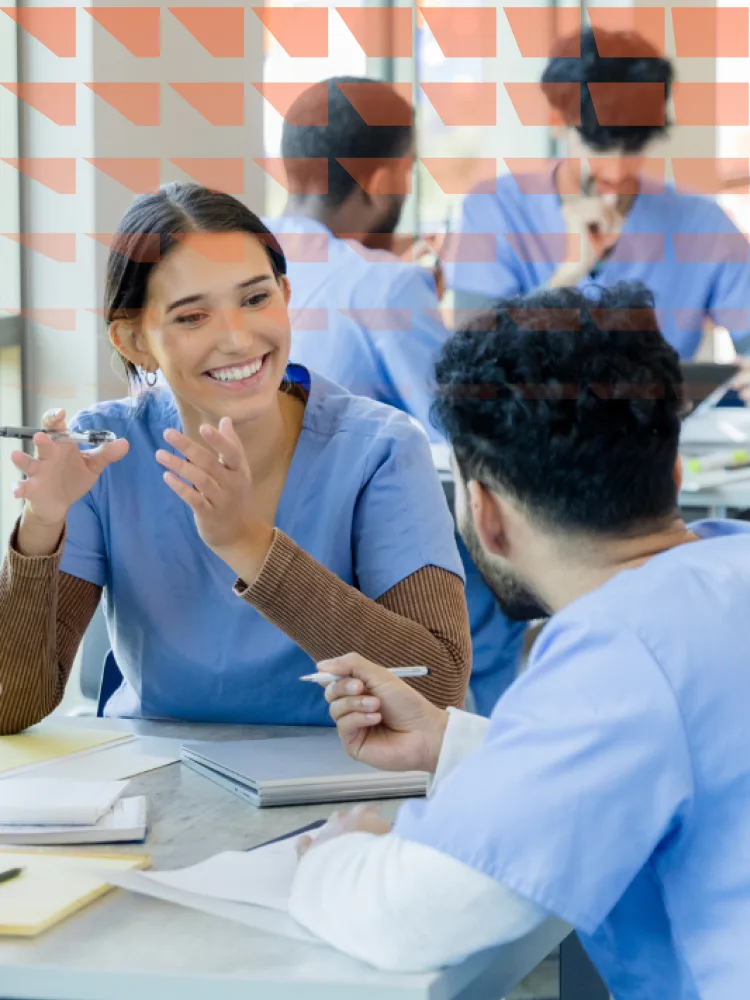Group of smiling nursing and health profession students