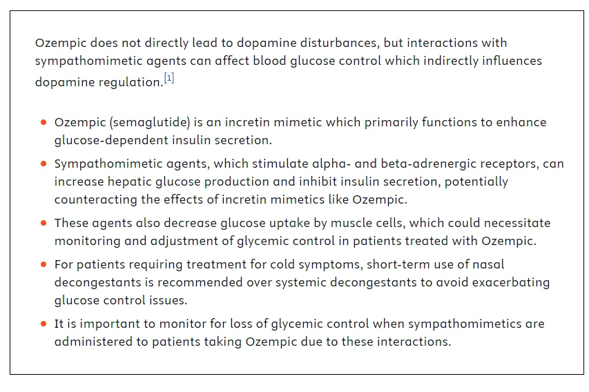 Can ozempic lead to dopamine disturbances?