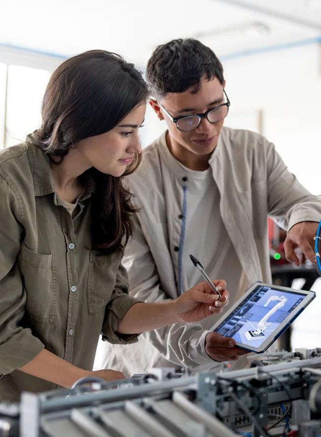Technician developing medical prosthetic