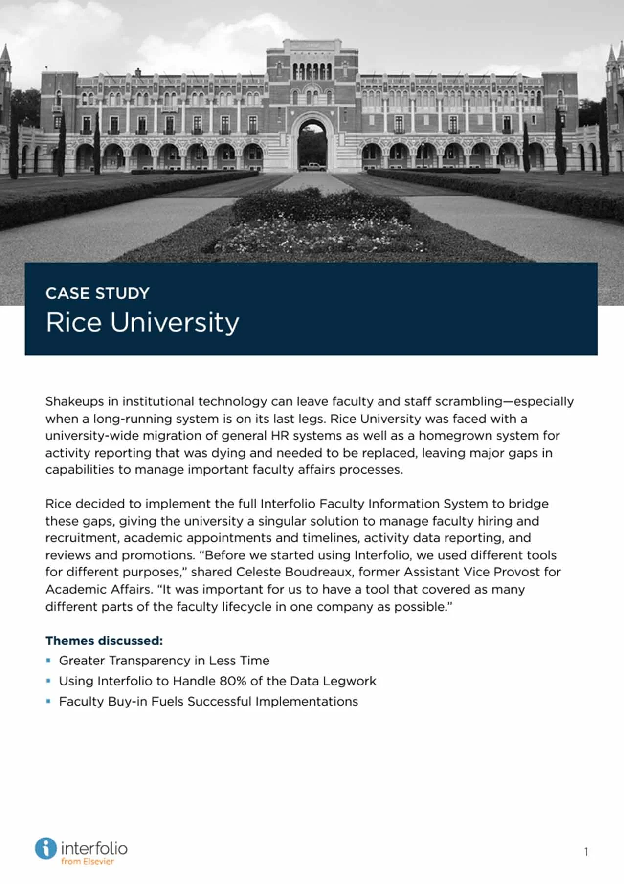 Rice university case study cover