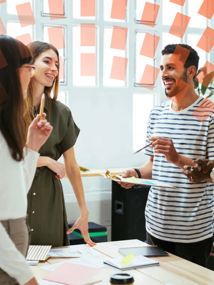 Multiracial business person clapping