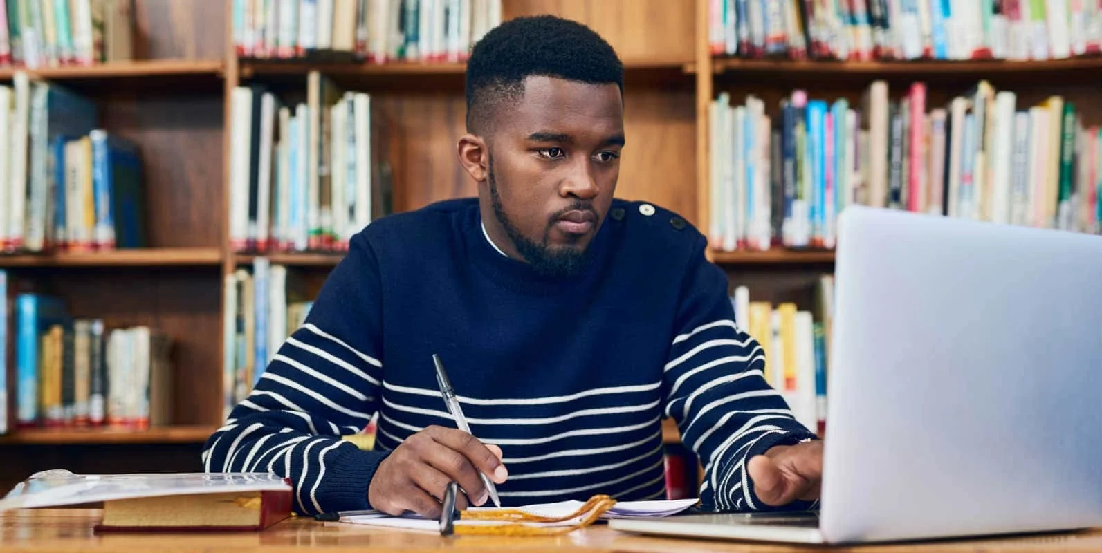 Researcher with laptop