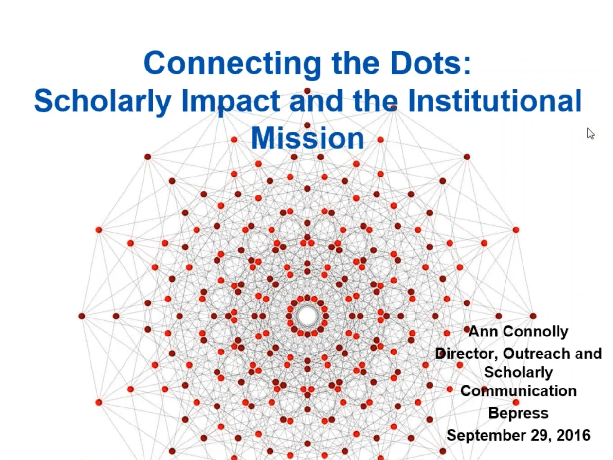 Webinar about Scholarly impact and the Institutional mission