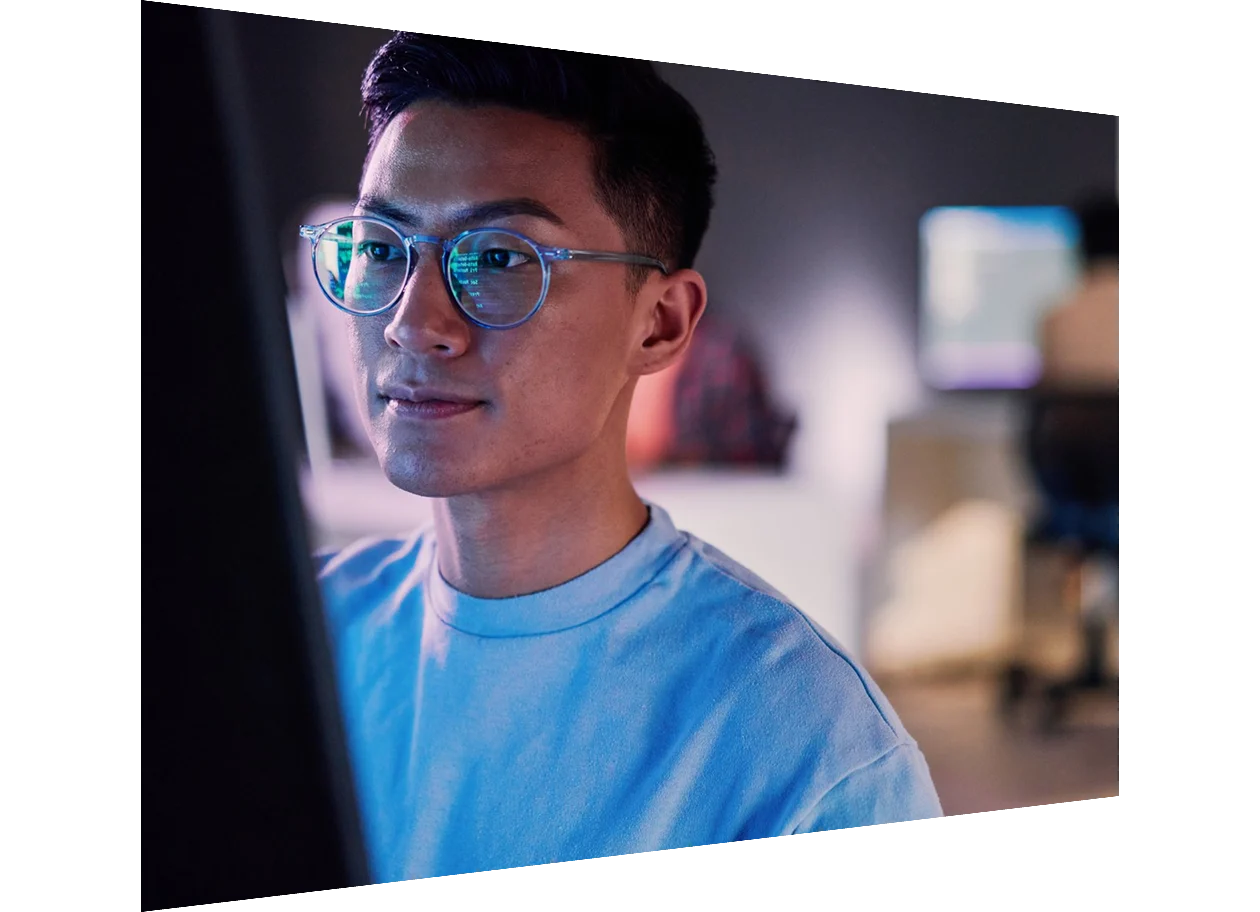 Woman looking at laptop