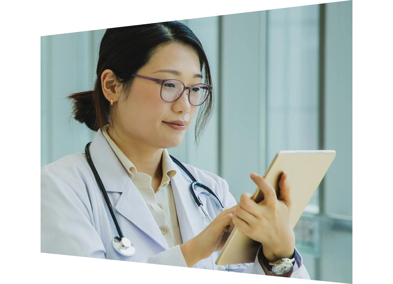 Physician making a patient diagnosis