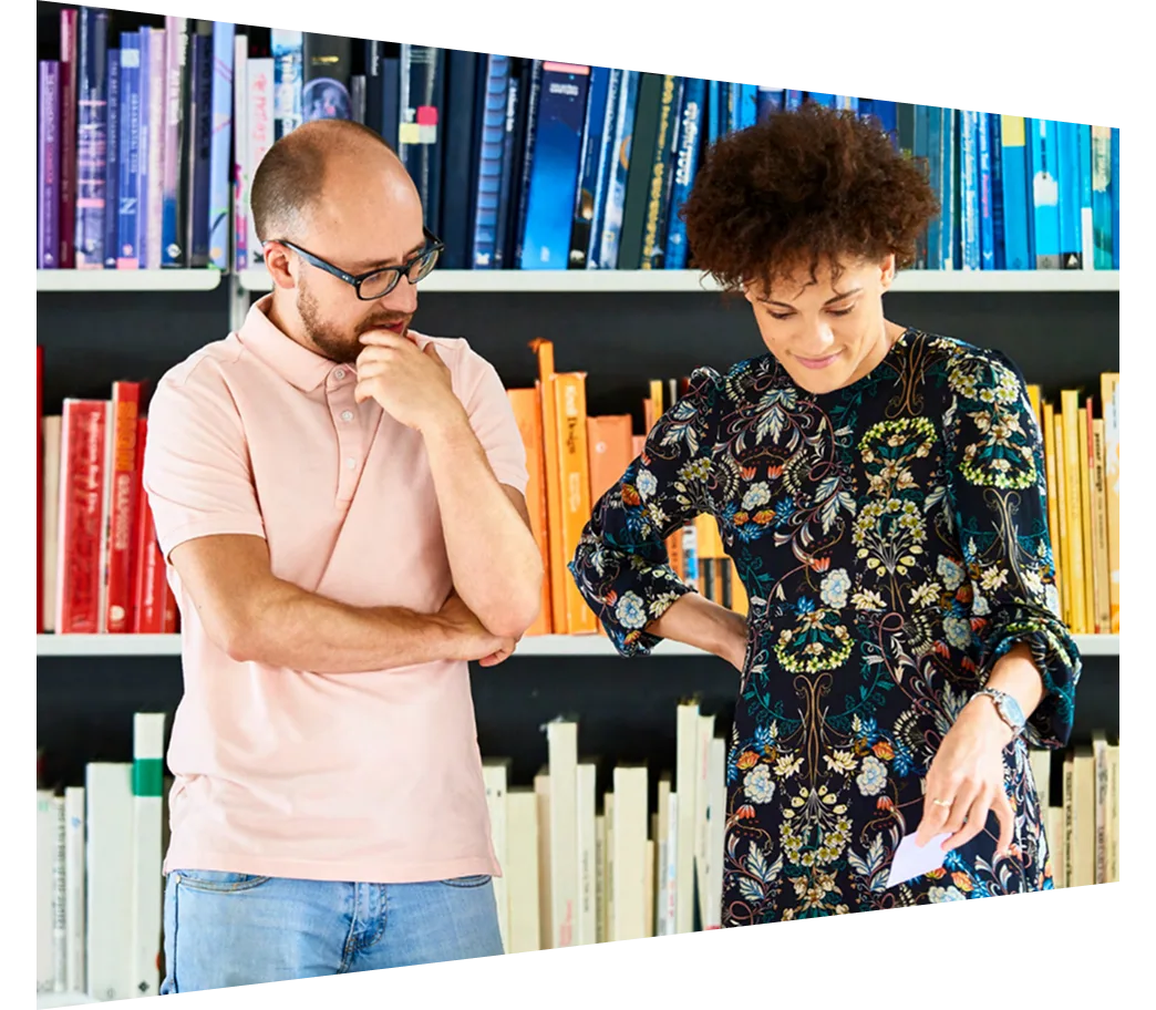 Two Librarians brainstorming