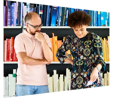 Two Librarians brainstorming